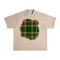French Oak Christmas Tartan Patch Urban Heavy Tee - BundleAndBundleShop