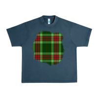 Midnight Navy Christmas Tartan Patch Urban Heavy Tee - BundleAndBundleShop