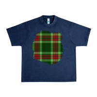 Navy Christmas Tartan Patch Urban Heavy Tee - BundleAndBundleShop