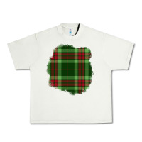 Pistachio Christmas Tartan Patch Urban Heavy Tee - BundleAndBundleShop