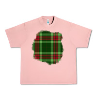 Salmon Christmas Tartan Patch Urban Heavy Tee - BundleAndBundleShop