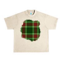 Sandshell Christmas Tartan Patch Urban Heavy Tee - BundleAndBundleShop