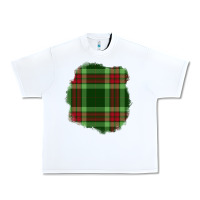White Christmas Tartan Patch Urban Heavy Tee - BundleAndBundleShop