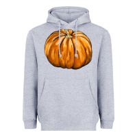Heather Grey Pumpkin Heavyweight Hoodie - FaDigitalArtStudio