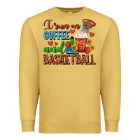 Antique Gold I Run On Coffee And Basketball Frappe Premium Sweatshirt - FaDigitalArtStudio