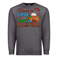 Charcoal Heather I Run On Coffee And Basketball Frappe Premium Sweatshirt - FaDigitalArtStudio