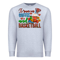 Heather Grey I Run On Coffee And Basketball Frappe Premium Sweatshirt - FaDigitalArtStudio
