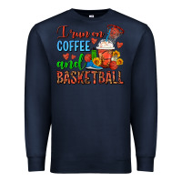 Navy I Run On Coffee And Basketball Frappe Premium Sweatshirt - FaDigitalArtStudio