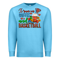 Ocean Blue I Run On Coffee And Basketball Frappe Premium Sweatshirt - FaDigitalArtStudio