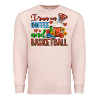 Pale Pink I Run On Coffee And Basketball Frappe Premium Sweatshirt - FaDigitalArtStudio