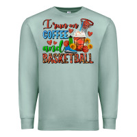 Seafoam I Run On Coffee And Basketball Frappe Premium Sweatshirt - FaDigitalArtStudio