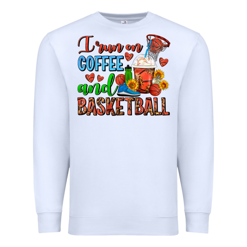 I Run On Coffee And Basketball Frappe Premium Sweatshirt by FaDigitalArtStudio | Teevron