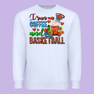 I Run On Coffee And Basketball Frappe Premium Sweatshirt Designed By Fadigitalartstudio