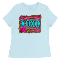 Xoxo Valentine's Day Pink Roses And Hearts Ladies Tee | Teevron