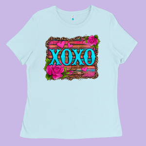Xoxo Valentine's Day Pink Roses And Hearts Ladies Tee Designed By Jasminsmagicworld