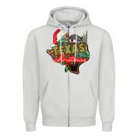 Dove Grey texas christmas Zipper Hoodie - CowGirlArtShop