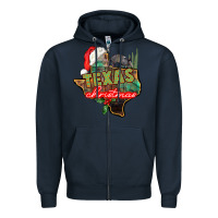Navy texas christmas Zipper Hoodie - CowGirlArtShop