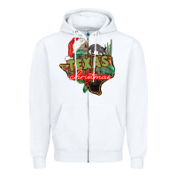White texas christmas Zipper Hoodie - CowGirlArtShop
