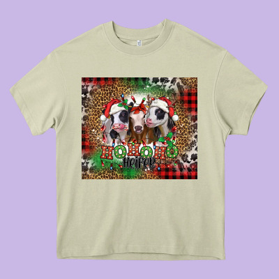 Ho Ho Ho Heifer Christmas Heifers Heavy Core Tee Designed By Jasminsmagicworld