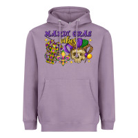Lavender Mardi Gras vibes skull Heavyweight Hoodie - FaDigitalArtStudio