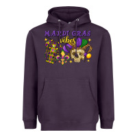 Plum Mardi Gras vibes skull Heavyweight Hoodie - FaDigitalArtStudio
