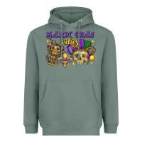 Sage Mardi Gras vibes skull Heavyweight Hoodie - FaDigitalArtStudio