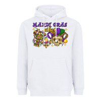 White Mardi Gras vibes skull Heavyweight Hoodie - FaDigitalArtStudio