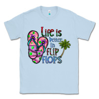 Dusty Blue life is better İn flip flops Classic Tee - CowhideDigitalArt