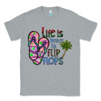 Heather Grey life is better İn flip flops Classic Tee - CowhideDigitalArt