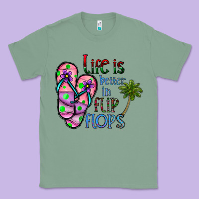 Life Is Better İn Flip Flops Classic Tee Designed By Cowhidedigitalart