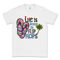White life is better İn flip flops Classic Tee - CowhideDigitalArt