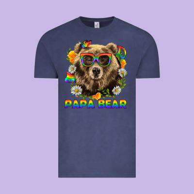 Papa Bear Pride Lgbtq+ Vintage Tee Designed By Bundleandbundleshop