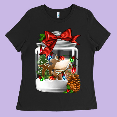 Christmas Cookie Jar Ladies Tee Designed By Jasminsmagicworld