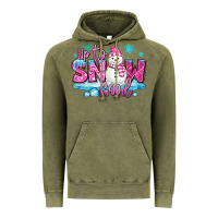 Vintage Olive up to snow good pink christmas winter snowman Vintage Hoodie - MaliasSmallBusiness