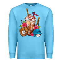 Ocean Blue Baseball Frappe Premium Sweatshirt - FaDigitalArtStudio