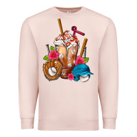 Pale Pink Baseball Frappe Premium Sweatshirt - FaDigitalArtStudio