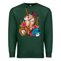 Sports Green Baseball Frappe Premium Sweatshirt - FaDigitalArtStudio