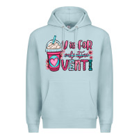 Blue Mist v is for valentine venti coffee cup Premium Hoodie - OliviaCreatesArt