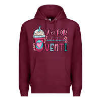 Burgundy v is for valentine venti coffee cup Premium Hoodie - OliviaCreatesArt
