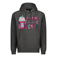 Charcoal Heather v is for valentine venti coffee cup Premium Hoodie - OliviaCreatesArt
