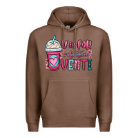 Chestnut v is for valentine venti coffee cup Premium Hoodie - OliviaCreatesArt