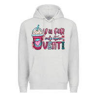 Dove Grey v is for valentine venti coffee cup Premium Hoodie - OliviaCreatesArt