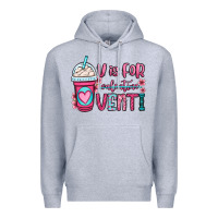 Heather Grey v is for valentine venti coffee cup Premium Hoodie - OliviaCreatesArt
