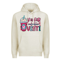 Oatmeal Heather v is for valentine venti coffee cup Premium Hoodie - OliviaCreatesArt