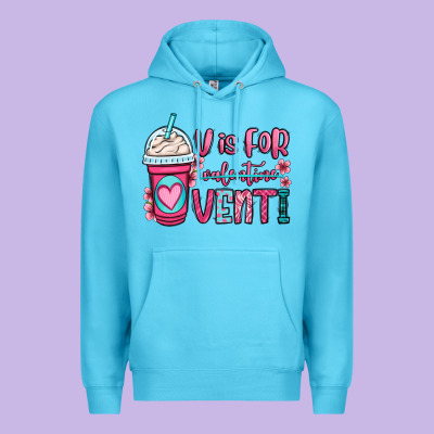 V Is For Valentine Venti Coffee Cup Premium Hoodie Designed By Oliviacreatesart