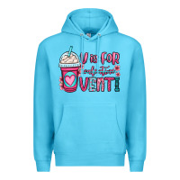 Ocean Blue v is for valentine venti coffee cup Premium Hoodie - OliviaCreatesArt