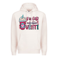 Pale Pink v is for valentine venti coffee cup Premium Hoodie - OliviaCreatesArt