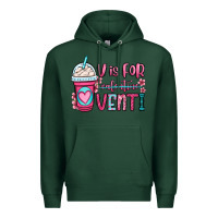 Sports Green v is for valentine venti coffee cup Premium Hoodie - OliviaCreatesArt