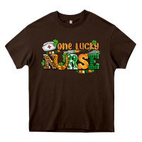 Chocolate Brown one lucky nurse Heavy Core Tee - AdoDesignShop