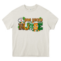 Cream one lucky nurse Heavy Core Tee - AdoDesignShop